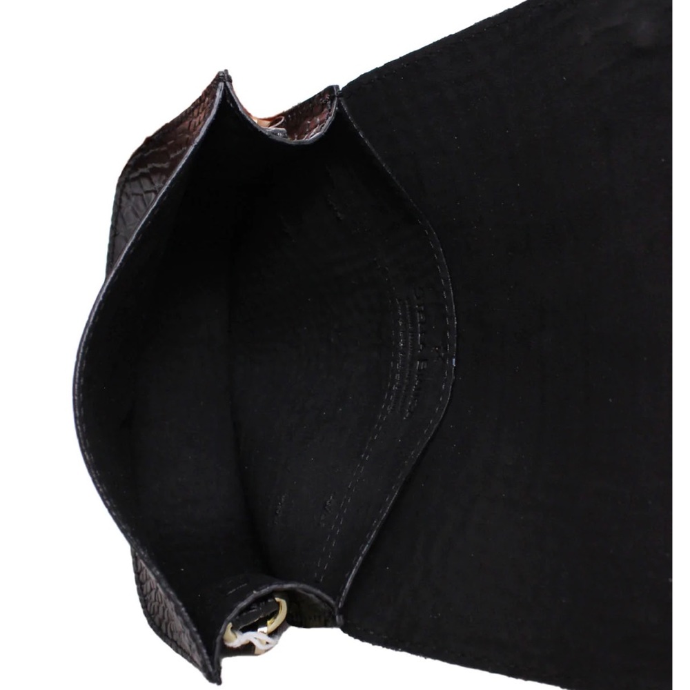 Brand new. No tags  stella bianca black croc embossed